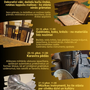 IZGLĪTOJOŠO NODARBĪBU CIKLS "CEĻOJUMS MUZEJĀ" 