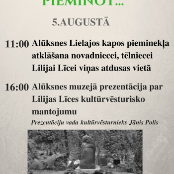 Tēlnieci Liliju Līci pieminot